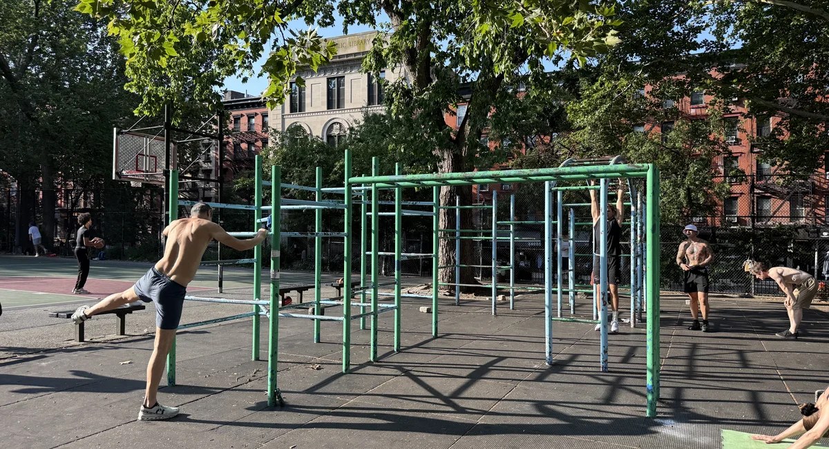 Tompkins Square Park's pull-up bars are up for a rebuild